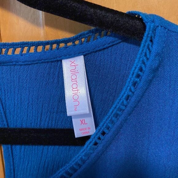 Teal boho lace top 3/4 length bell sleeves size xl - Picture 2 of 6